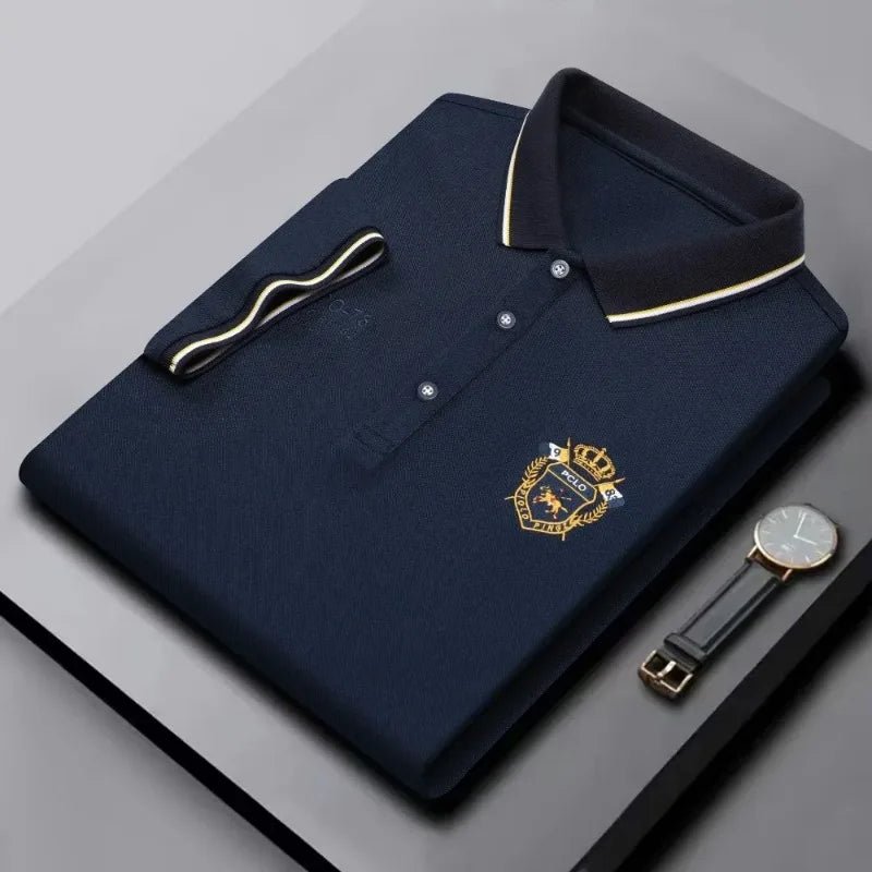 New Mens Embroidered Polo Shirts Summer Short Sleeve Shirt Luxury Top Lapel Streetwear Men Breathable Lightweight T Shirt Homme - Clothesfassion.store