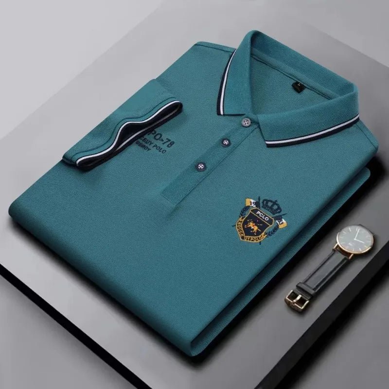 New Mens Embroidered Polo Shirts Summer Short Sleeve Shirt Luxury Top Lapel Streetwear Men Breathable Lightweight T Shirt Homme - Clothesfassion.store