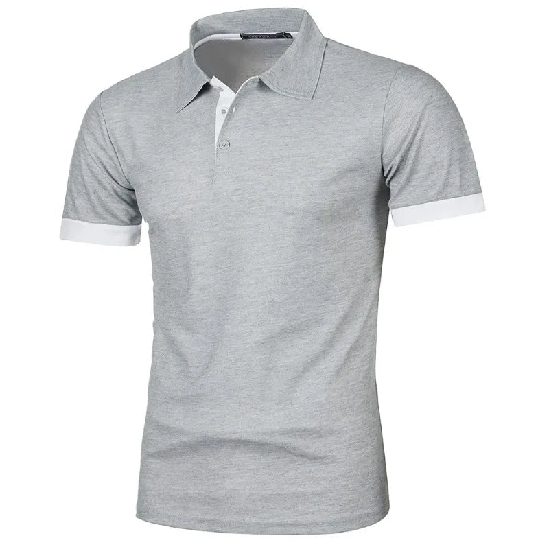 New Mens Short Sleeve Polo Shirt Solid Color Streetwear Lightweight Lapel Tshirts for Men Summer Jogging Sport Tops - Clothesfassion.store