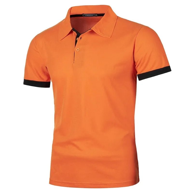 New Mens Short Sleeve Polo Shirt Solid Color Streetwear Lightweight Lapel Tshirts for Men Summer Jogging Sport Tops - Clothesfassion.store
