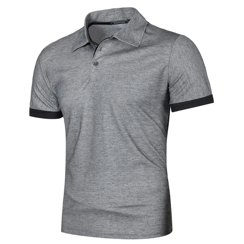 New Mens Short Sleeve Polo Shirt Solid Color Streetwear Lightweight Lapel Tshirts for Men Summer Jogging Sport Tops - Clothesfassion.store