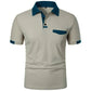 New Men's Short Sleeve T Shirts Solid Color Polo Shirt with Pockets Breathable Loose Basic Shirts for Men Lightweight Tops - Clothesfassion.store
