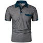 New Men's Short Sleeve T Shirts Solid Color Polo Shirt with Pockets Breathable Loose Basic Shirts for Men Lightweight Tops - Clothesfassion.store
