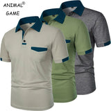 New Men's Short Sleeve T Shirts Solid Color Polo Shirt with Pockets Breathable Loose Basic Shirts for Men Lightweight Tops - Clothesfassion.store