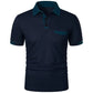 New Men's Short Sleeve T Shirts Solid Color Polo Shirt with Pockets Breathable Loose Basic Shirts for Men Lightweight Tops - Clothesfassion.store