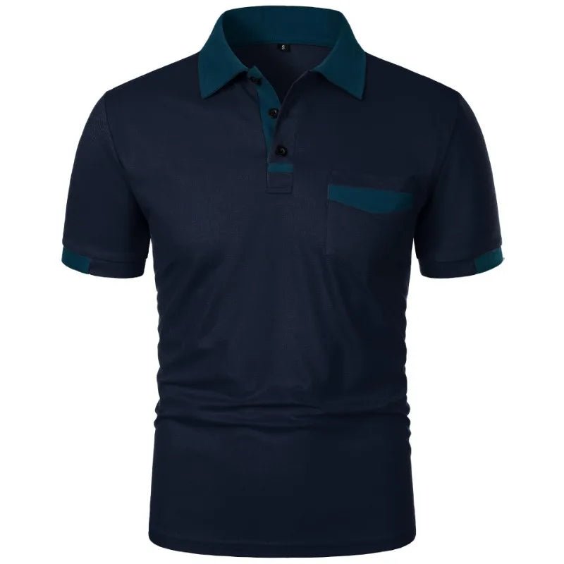 New Men's Short Sleeve T Shirts Solid Color Polo Shirt with Pockets Breathable Loose Basic Shirts for Men Lightweight Tops - Clothesfassion.store