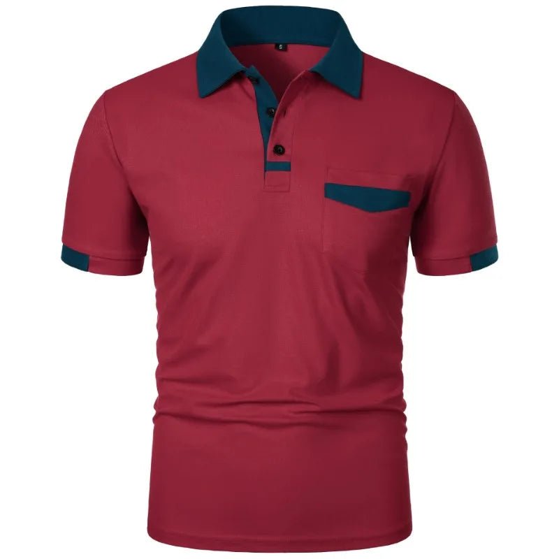 New Men's Short Sleeve T Shirts Solid Color Polo Shirt with Pockets Breathable Loose Basic Shirts for Men Lightweight Tops - Clothesfassion.store