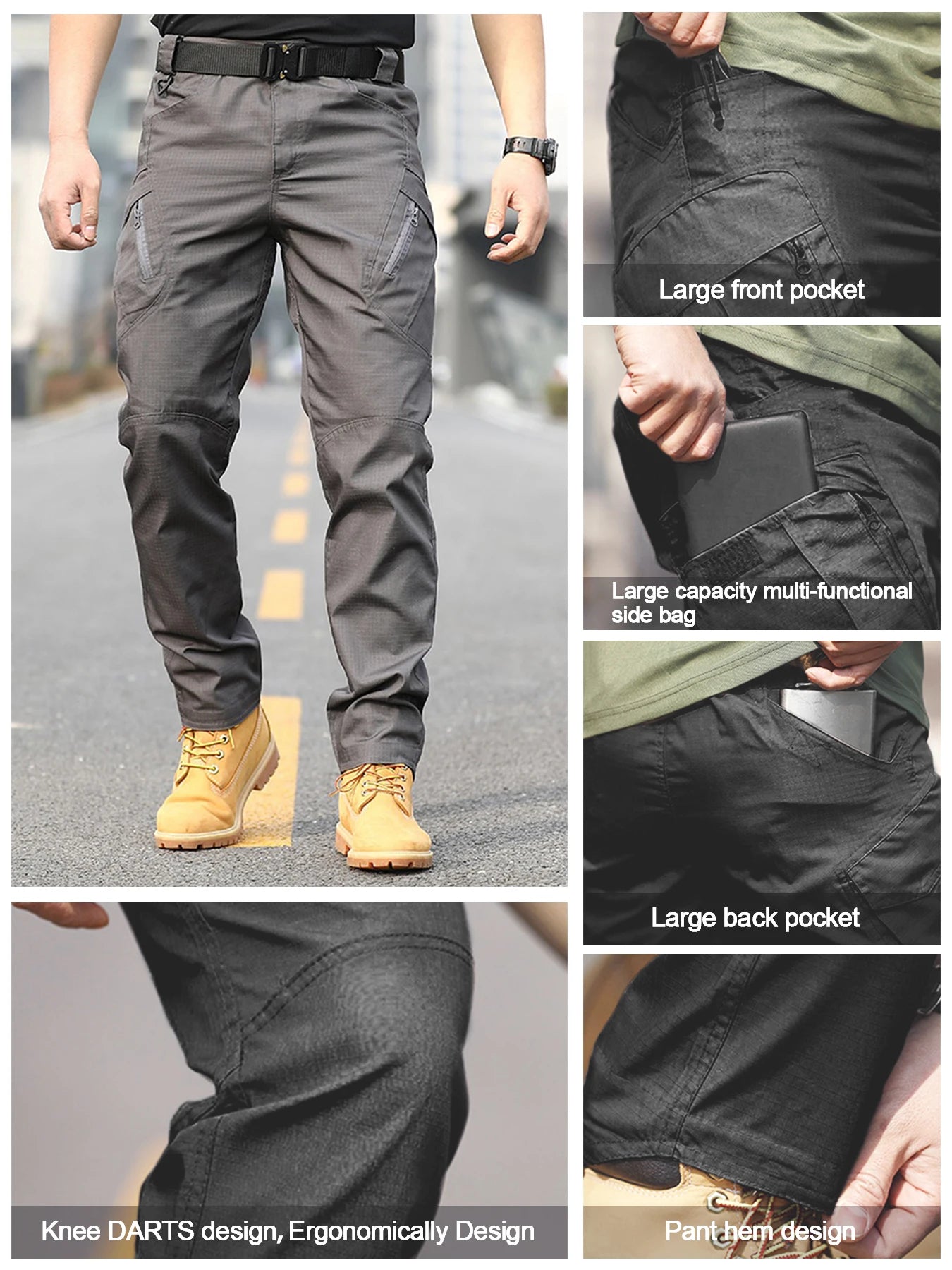 New Nen's Tactical Pants , Multi - pocket Design, Scratch - resistant, Breathable and Comfortable, Outdoor Commuting Lightweight - Clothesfassion.store