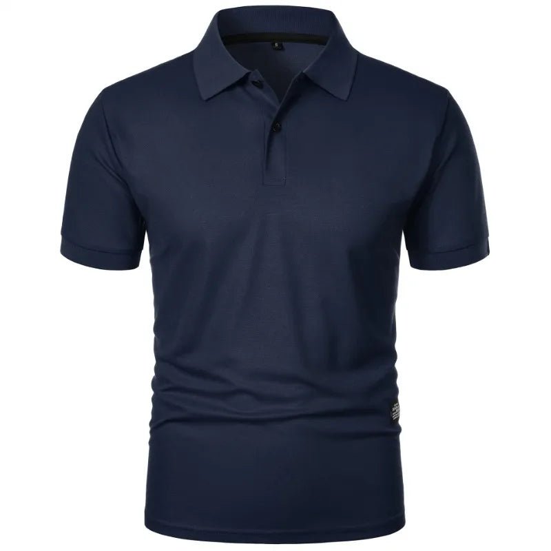 New Solid Color Polo Shirt Men's Short Sleeve Button Tshirts Lapel Lightweight Streetwear Sport Casual Tops - Clothesfassion.store
