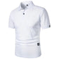 New Solid Color Polo Shirt Men's Short Sleeve Button Tshirts Lapel Lightweight Streetwear Sport Casual Tops - Clothesfassion.store