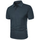 New Solid Color Polo Shirt Men's Short Sleeve Button Tshirts Lapel Lightweight Streetwear Sport Casual Tops - Clothesfassion.store