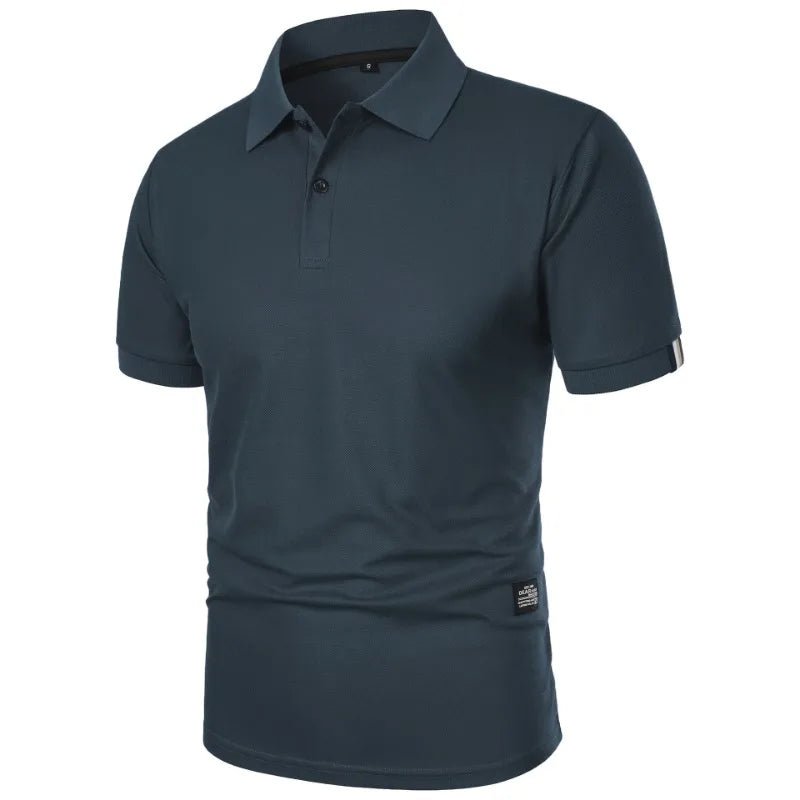 New Solid Color Polo Shirt Men's Short Sleeve Button Tshirts Lapel Lightweight Streetwear Sport Casual Tops - Clothesfassion.store