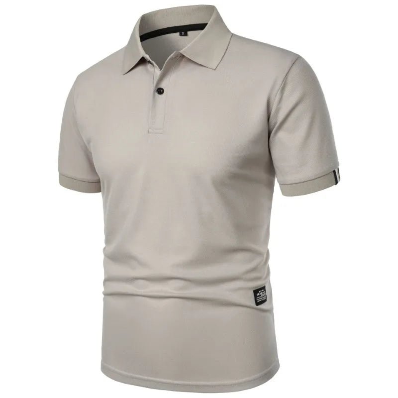 New Solid Color Polo Shirt Men's Short Sleeve Button Tshirts Lapel Lightweight Streetwear Sport Casual Tops - Clothesfassion.store
