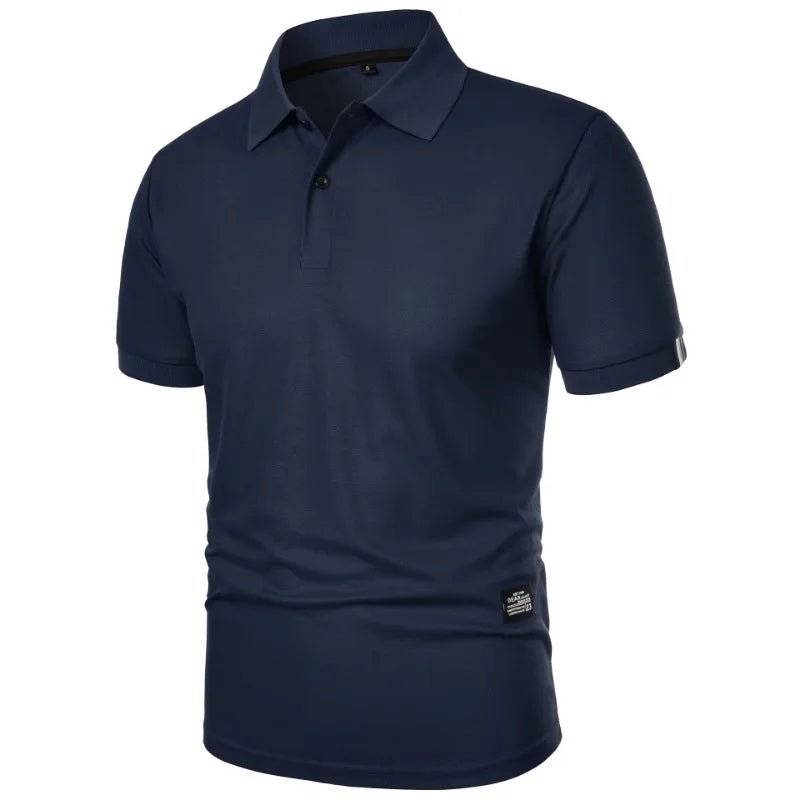 New Solid Color Polo Shirt Men's Short Sleeve Button Tshirts Lapel Lightweight Streetwear Sport Casual Tops - Clothesfassion.store