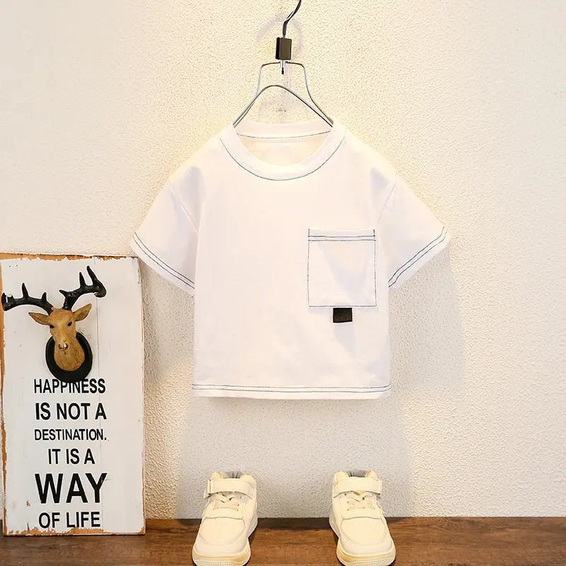 New Summer Baby Boy Kids Clothes Children Clothing Suit Tops Short - sleeve T-shirt Pants 2pcs/set Sport Infant 0 - 5 Years - Clothesfassion.store
