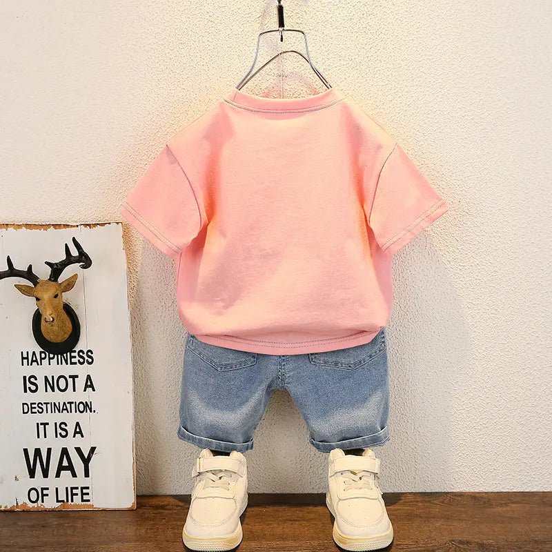New Summer Baby Boy Kids Clothes Children Clothing Suit Tops Short - sleeve T-shirt Pants 2pcs/set Sport Infant 0 - 5 Years - Clothesfassion.store