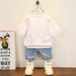 New Summer Baby Boy Kids Clothes Children Clothing Suit Tops Short - sleeve T-shirt Pants 2pcs/set Sport Infant 0 - 5 Years - Clothesfassion.store