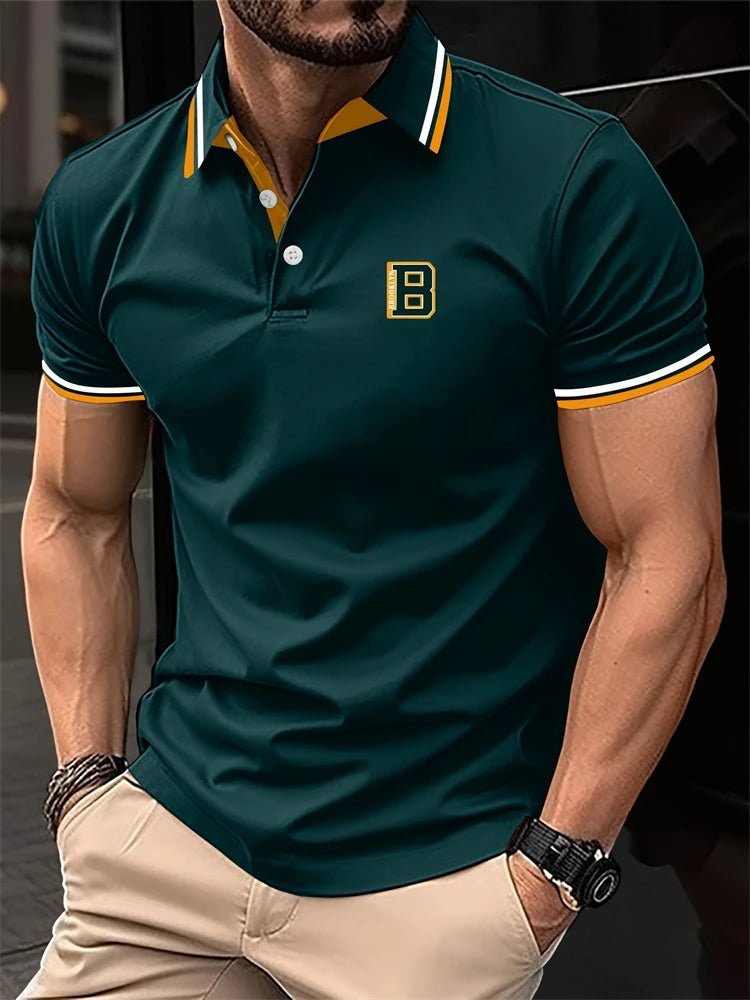 New Summer Men's Short - sleeved Fashion T-shirt Slim Polyester Polo Shirt Men's Business Casual Lapel Golf Short - sleeved Clothing - Clothesfassion.store
