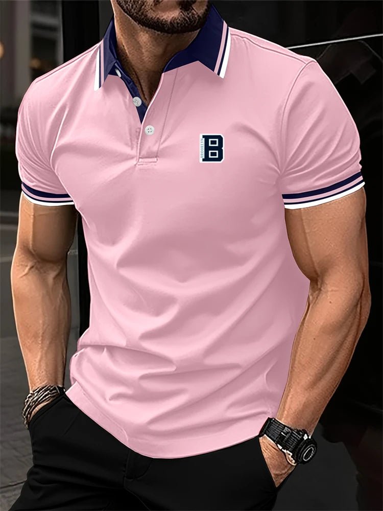 New Summer Men's Short - sleeved Fashion T-shirt Slim Polyester Polo Shirt Men's Business Casual Lapel Golf Short - sleeved Clothing - Clothesfassion.store