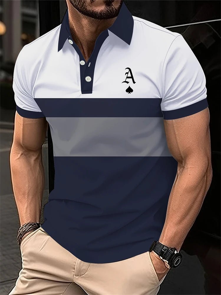 New Summer Men's Short - sleeved Fashion T-shirt Slim Polyester Polo Shirt Men's Business Casual Lapel Golf Short - sleeved Clothing - Clothesfassion.store