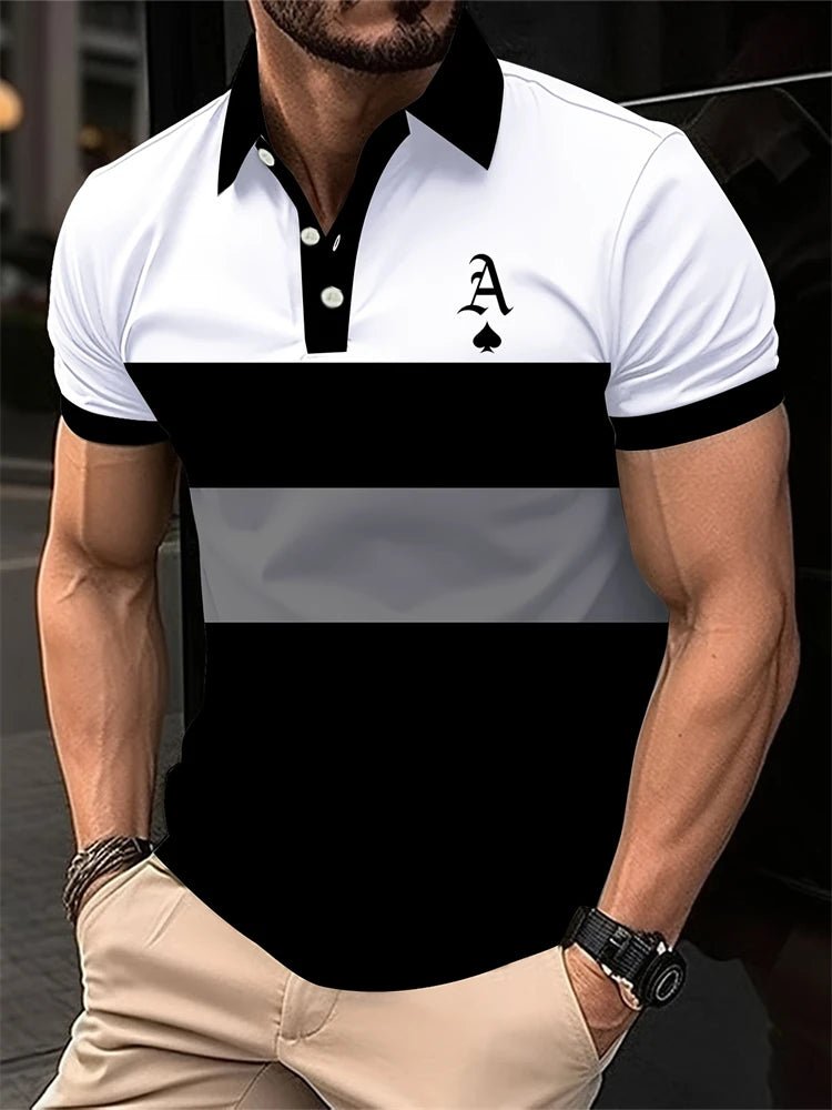 New Summer Men's Short - sleeved Fashion T-shirt Slim Polyester Polo Shirt Men's Business Casual Lapel Golf Short - sleeved Clothing - Clothesfassion.store