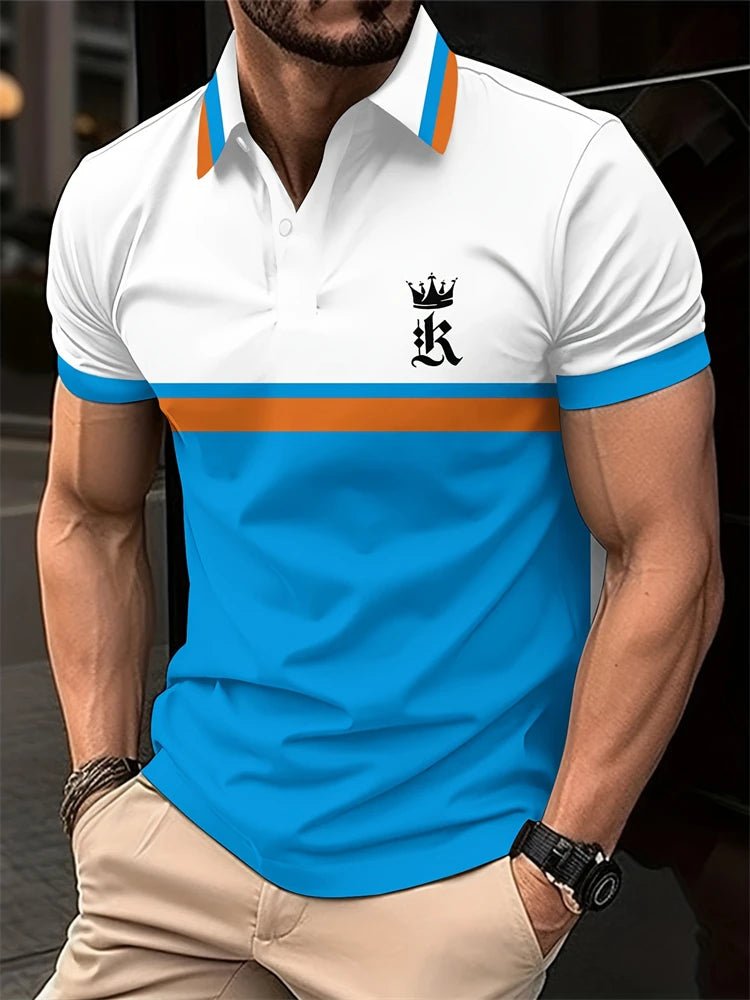 New Summer Men's Short - sleeved Fashion T-shirt Slim Polyester Polo Shirt Men's Business Casual Lapel Golf Short - sleeved Clothing - Clothesfassion.store
