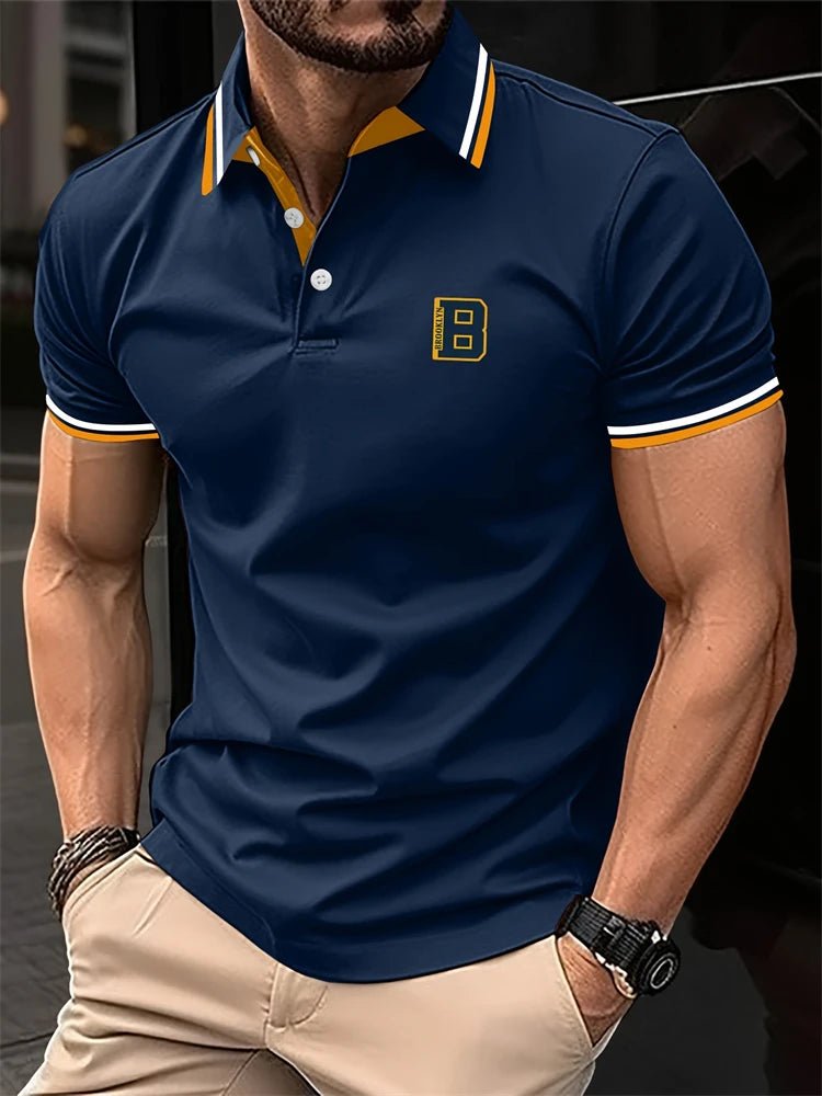 New Summer Men's Short - sleeved Fashion T-shirt Slim Polyester Polo Shirt Men's Business Casual Lapel Golf Short - sleeved Clothing - Clothesfassion.store