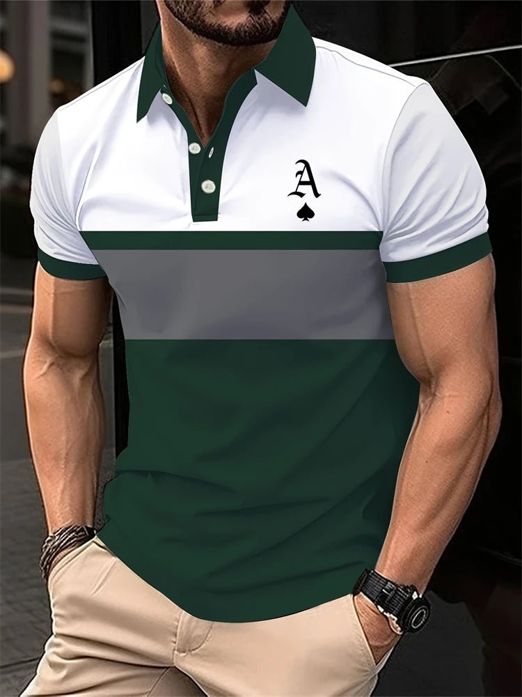 New Summer Men's Short - sleeved Fashion T-shirt Slim Polyester Polo Shirt Men's Business Casual Lapel Golf Short - sleeved Clothing - Clothesfassion.store