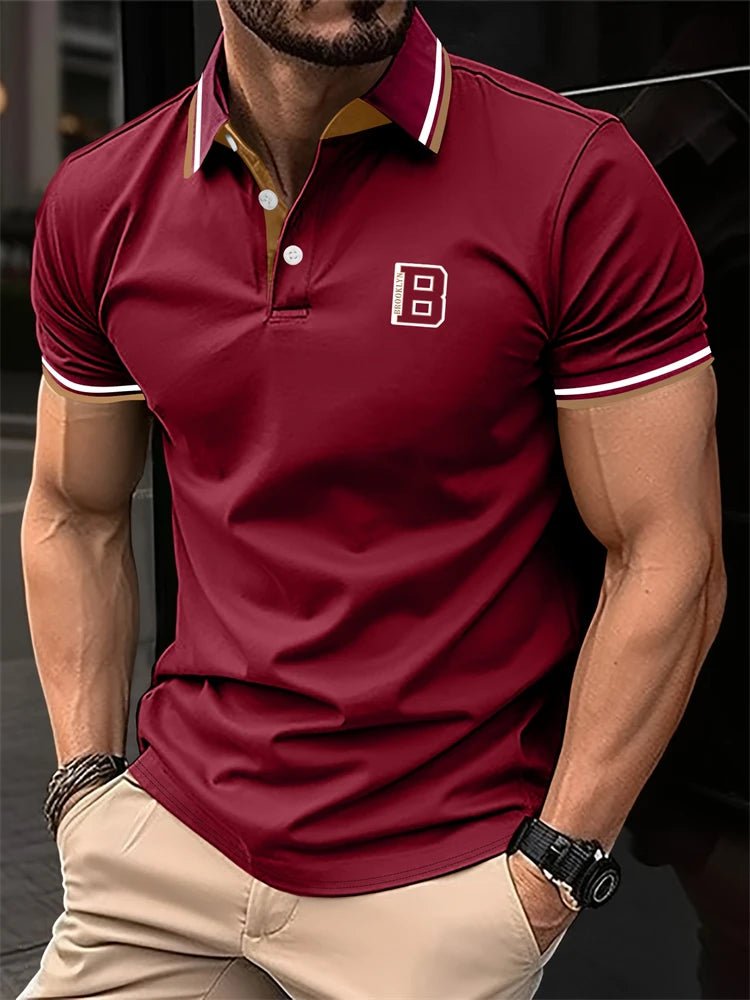 New Summer Men's Short - sleeved Fashion T-shirt Slim Polyester Polo Shirt Men's Business Casual Lapel Golf Short - sleeved Clothing - Clothesfassion.store