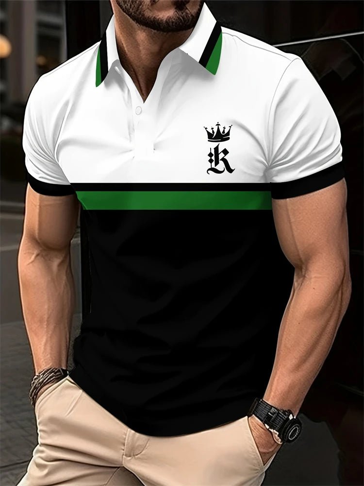 New Summer Men's Short - sleeved Fashion T-shirt Slim Polyester Polo Shirt Men's Business Casual Lapel Golf Short - sleeved Clothing - Clothesfassion.store