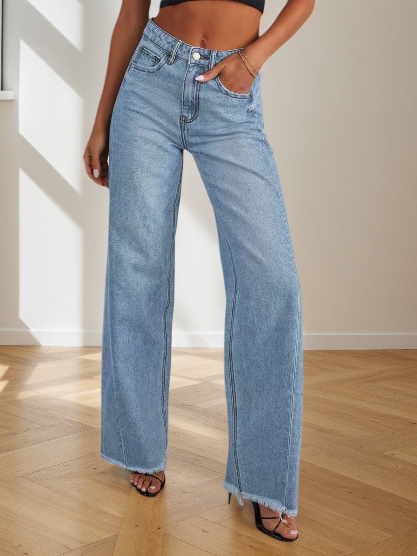 New Women's Jeans, Wide Leg Denim Pants, Suitable For All Seasons - Clothesfassion.store