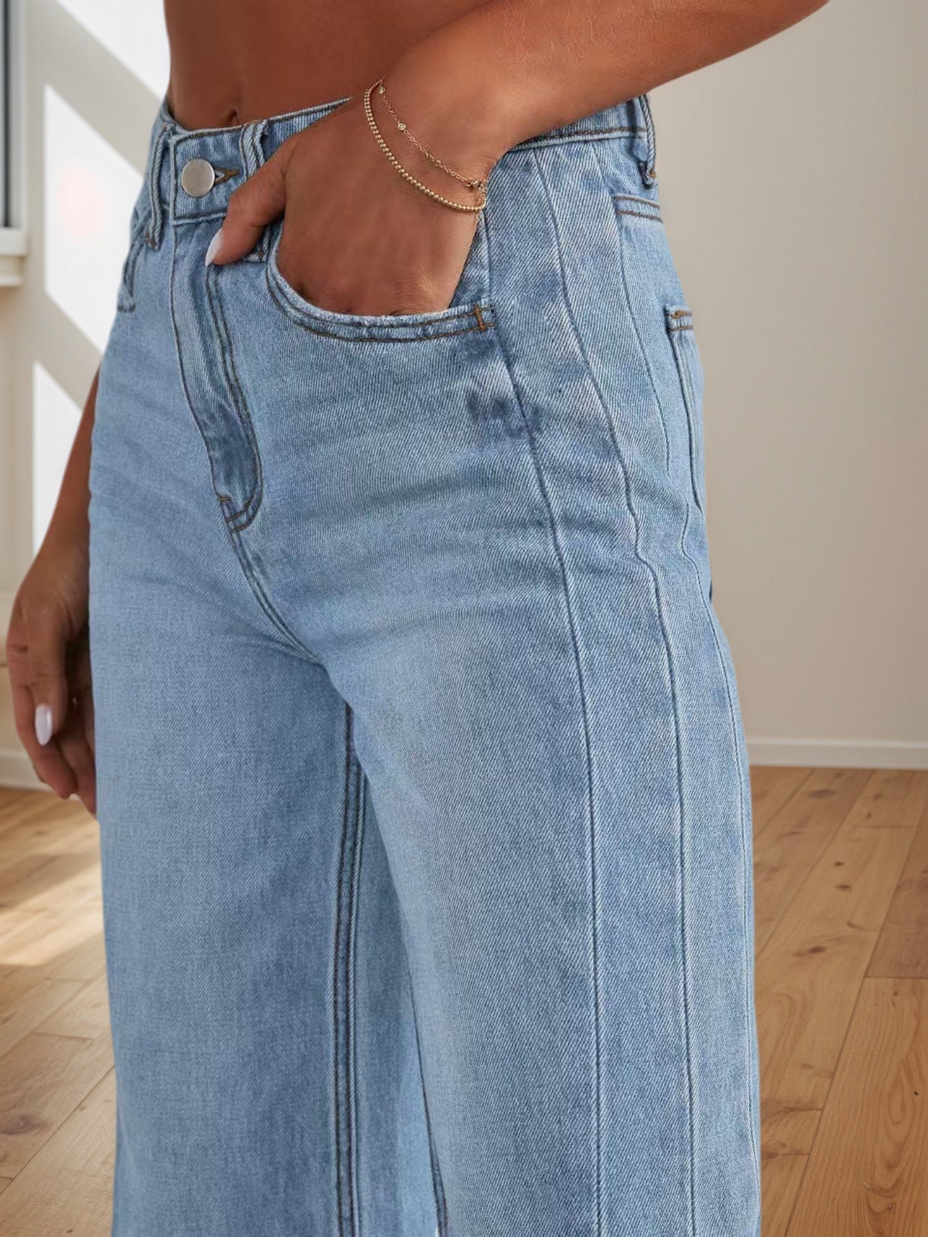 New Women's Jeans, Wide Leg Denim Pants, Suitable For All Seasons - Clothesfassion.store