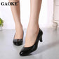 New Women's Shoes On Heels Elegant Medium High Heeled Ladies Pointed Toe Fashion Pumps For Woman Office Black White Red - Clothesfassion.store