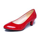 New Women's Shoes On Heels Elegant Medium High Heeled Ladies Pointed Toe Fashion Pumps For Woman Office Black White Red - Clothesfassion.store