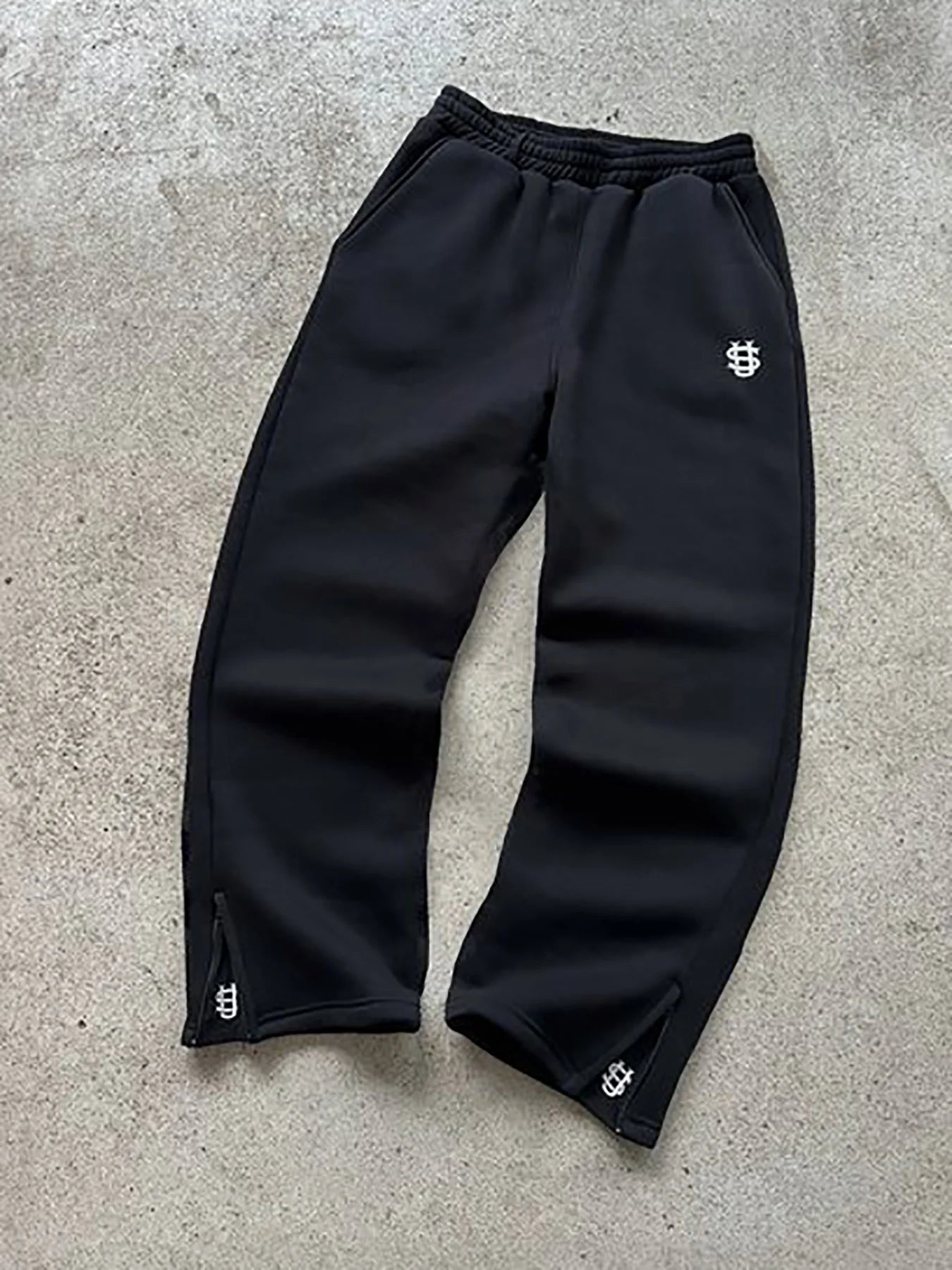 New Y2K Pants Personalized Pant Leg Zipper Embroidery Hip Hop Casual Joggers Men Pants Retro Straight Pants Tracksuit Streetwear - Clothesfassion.store