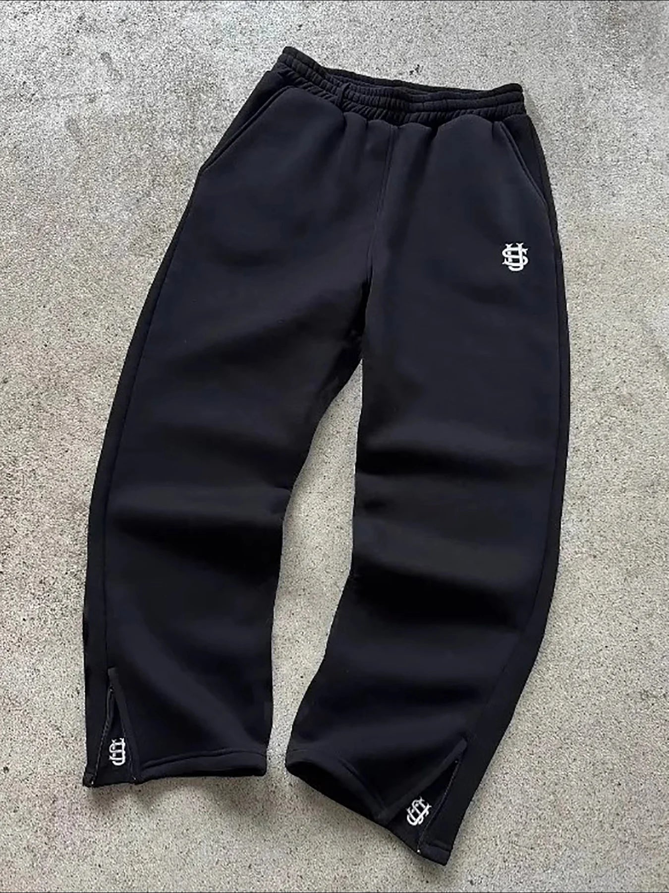 New Y2K Pants Personalized Pant Leg Zipper Embroidery Hip Hop Casual Joggers Men Pants Retro Straight Pants Tracksuit Streetwear - Clothesfassion.store