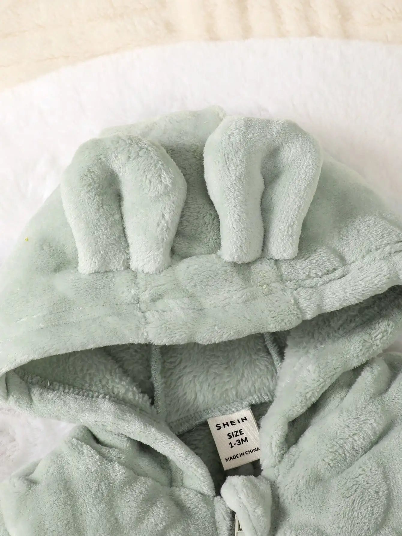 Newborn Baby Boy Autumn and winter Plush Jumpsuit Hooded Long sleeved Zipper Jumpsuit suitable for Male babies aged 0 - 18 Months - Clothesfassion.store