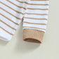 Newborn Baby Boys Girl Fall Winter Clothes Ribbed Knitted Long Sleeve Romper Solid Long Pants Cotton Infant Outfits - Clothesfassion.store