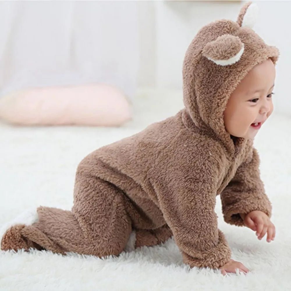 Newborn Baby Rompers Winter Warm Fleece Bebe Boys Girl Costume Infant Girls Clothing Animal Overall Baby Jumpsuits Xmas Outfit - Clothesfassion.store
