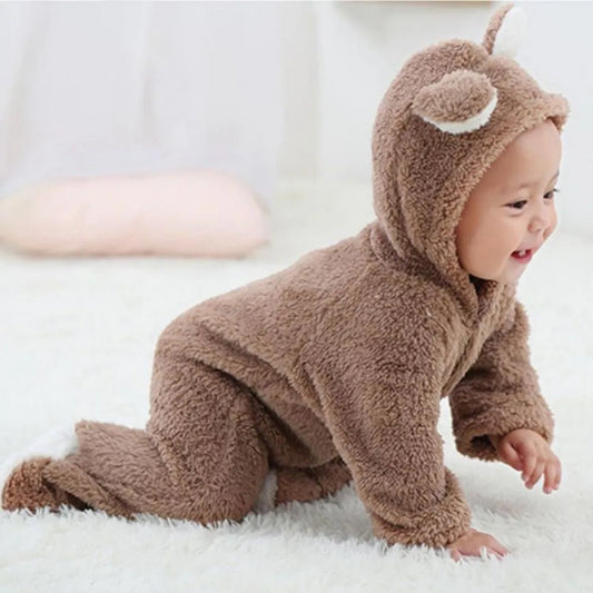 Newborn Baby Rompers Winter Warm Fleece Bebe Boys Girl Costume Infant Girls Clothing Animal Overall Baby Jumpsuits Xmas Outfit - Clothesfassion.store