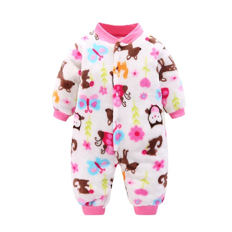 Newborn Baby Spring Winter Clothes Infant Jacket for Girls Jumpsuit for Boys Soft Flannel Bebe Romper Baby Clothes 0 - 18 Month - Clothesfassion.store