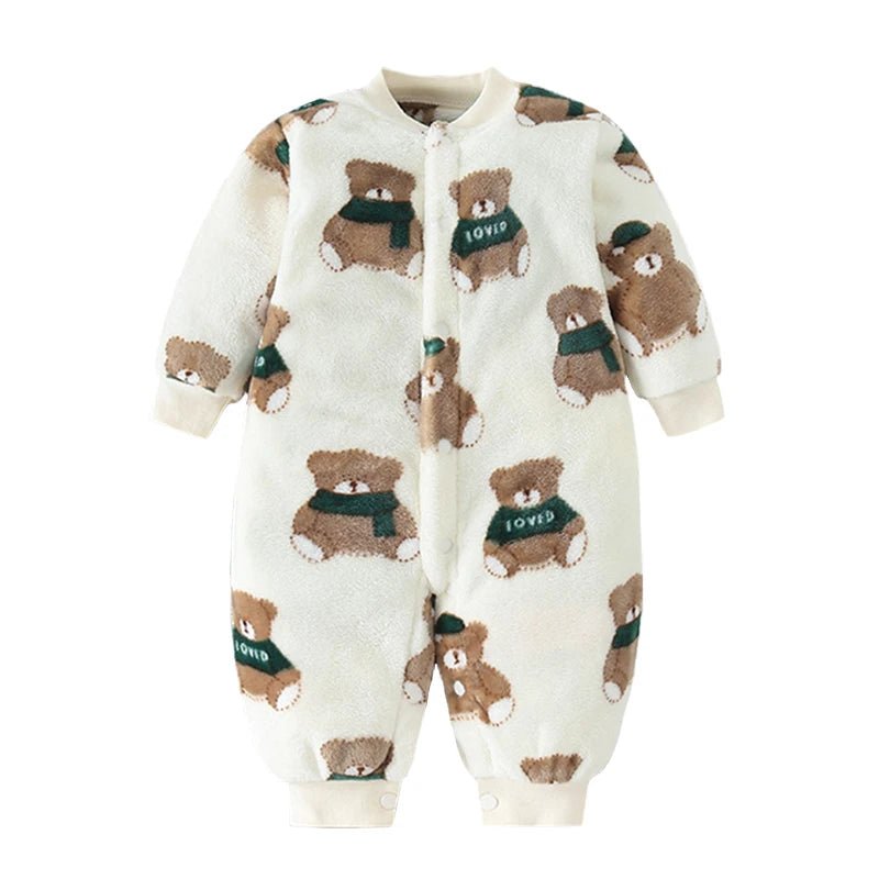 Newborn Baby Spring Winter Clothes Infant Jacket for Girls Jumpsuit for Boys Soft Flannel Bebe Romper Baby Clothes 0 - 18 Month - Clothesfassion.store