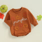 Newborn Infant Baby Girl Boy Pumpkin Letter Embroidered Long Sleeve Sweatshirt Romper Playsuit Jumpsuit Baby Halloween Clothes - Clothesfassion.store
