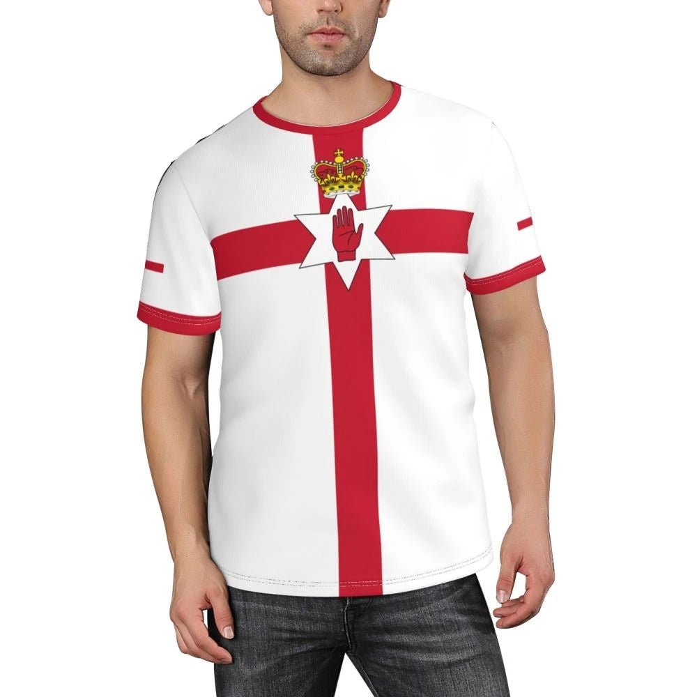 Northern Ireland Flag 3D Printed T Shirt Summer New Sports Football Jerseys For Men Trendy Soccer Team Crewneck Uniforms Tee - Clothesfassion.store