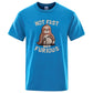 Not Fast Not Furious Kawaii Sloth Print Clothing Men Street Oversized T Shirts Breathable Cotton Streetwear Creativity T-Shirt - Clothesfassion.store