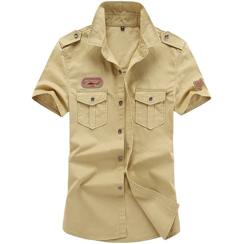 Oversize Men's Shirts Male Long Sleeve Overshirt 6XL Pure Cotton Embroidery Plus Size Military Casual Shirt Men Clothing - Clothesfassion.store