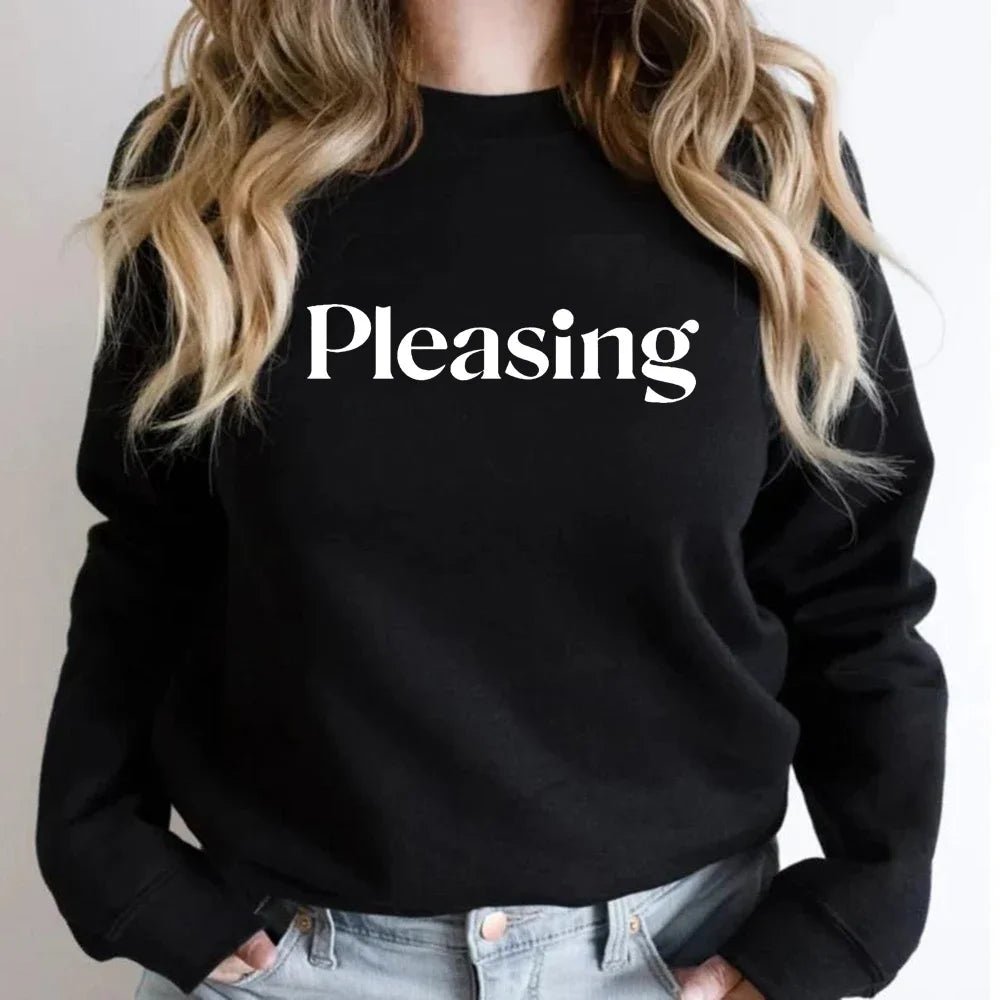 Pleasing Crewneck Sweatshirt HS Pleasing Sweatshirt TPWK Pleasing Hoodie Unisex Crewneck Sweatshirt Long Sleeve Pullovers Tops - Clothesfassion.store