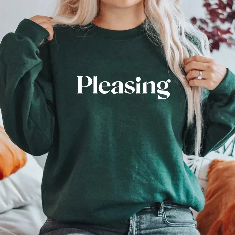 Pleasing Crewneck Sweatshirt HS Pleasing Sweatshirt TPWK Pleasing Hoodie Unisex Crewneck Sweatshirt Long Sleeve Pullovers Tops - Clothesfassion.store