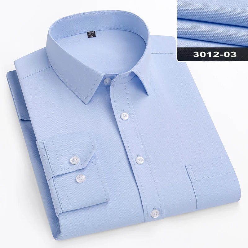 Plus Size 11XL 10XL 9XL New Men's Social Shirt Long Sleeve Slim Fit Business Classic Basic White Formal Dress Shirts Man Clothes - Clothesfassion.store