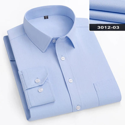 Plus Size 11XL 10XL 9XL New Men's Social Shirt Long Sleeve Slim Fit Business Classic Basic White Formal Dress Shirts Man Clothes - Clothesfassion.store